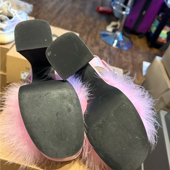 Sugar Thrillz Pink Fluffy Platform Shoes - Picture 5 of 5